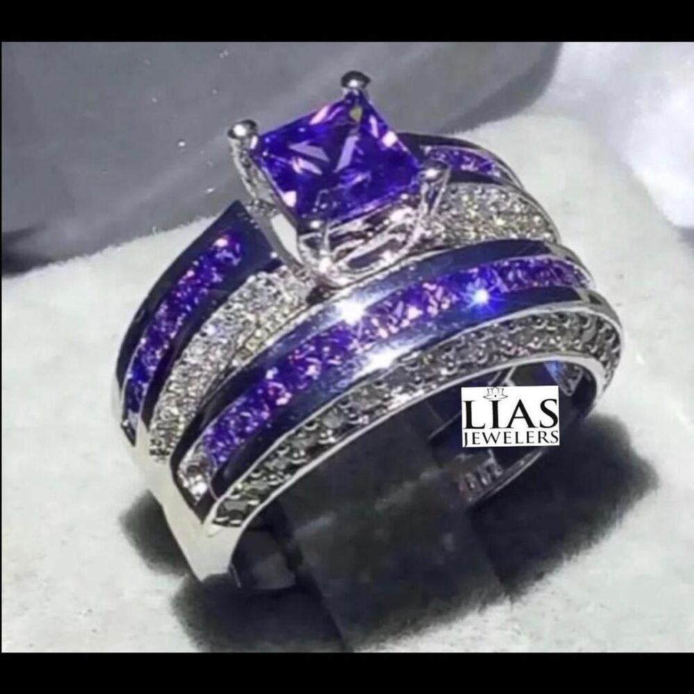 new 18k white gold wedding ring set